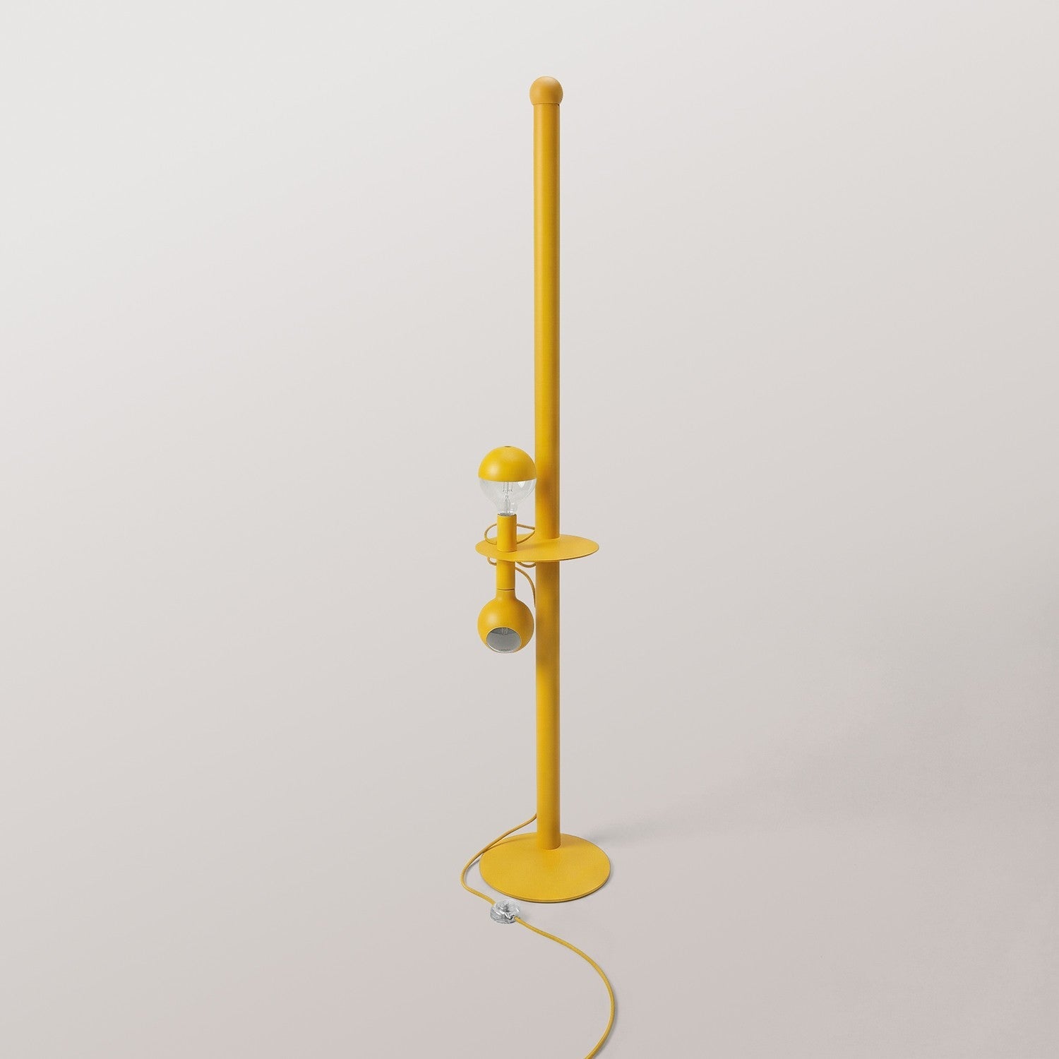 Rocco XXL - Lampada da terra con spina UK e lampadina Maria e Camo - Giallo