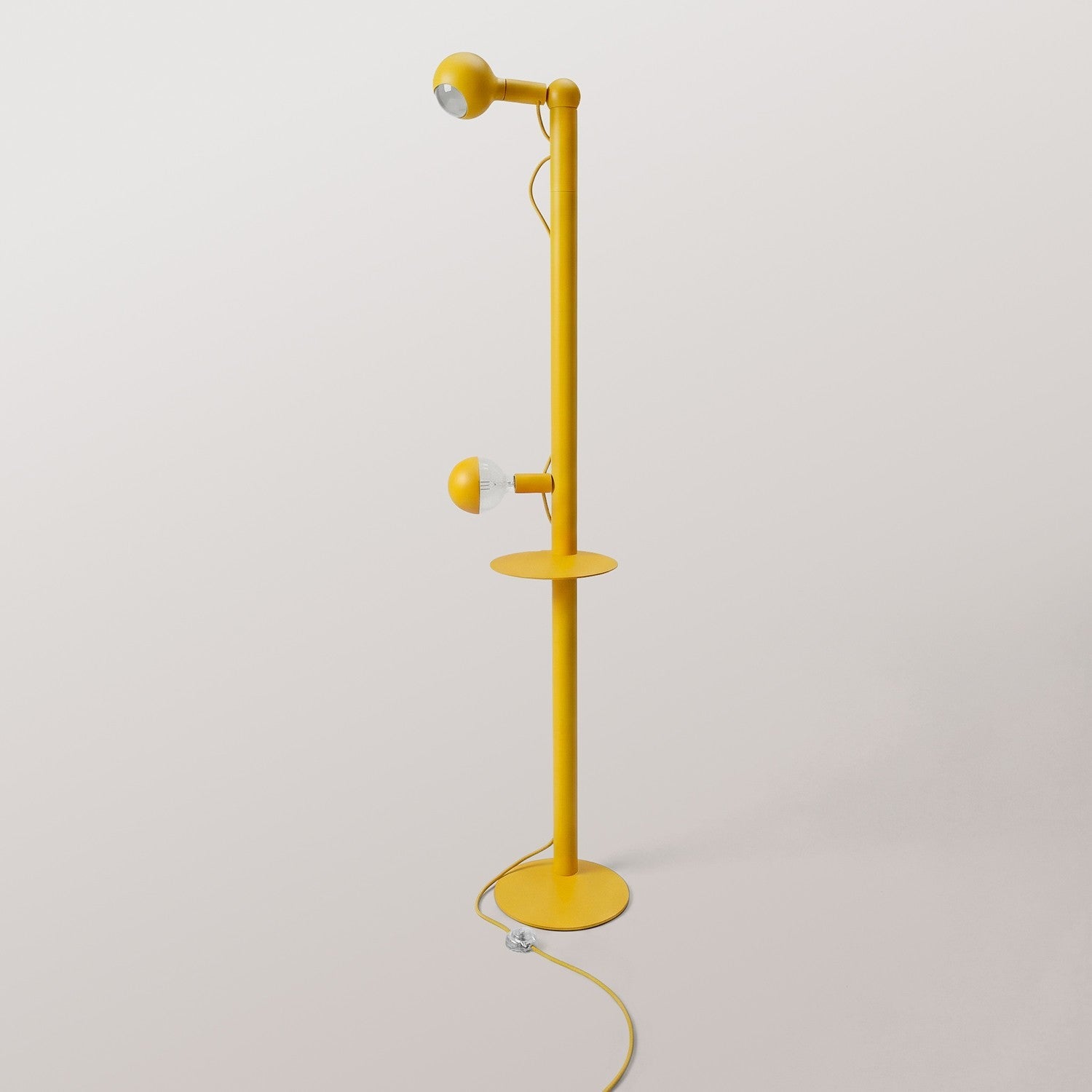 Rocco XXL - Lampada da terra con spina UK e lampadina Maria e Camo - Giallo