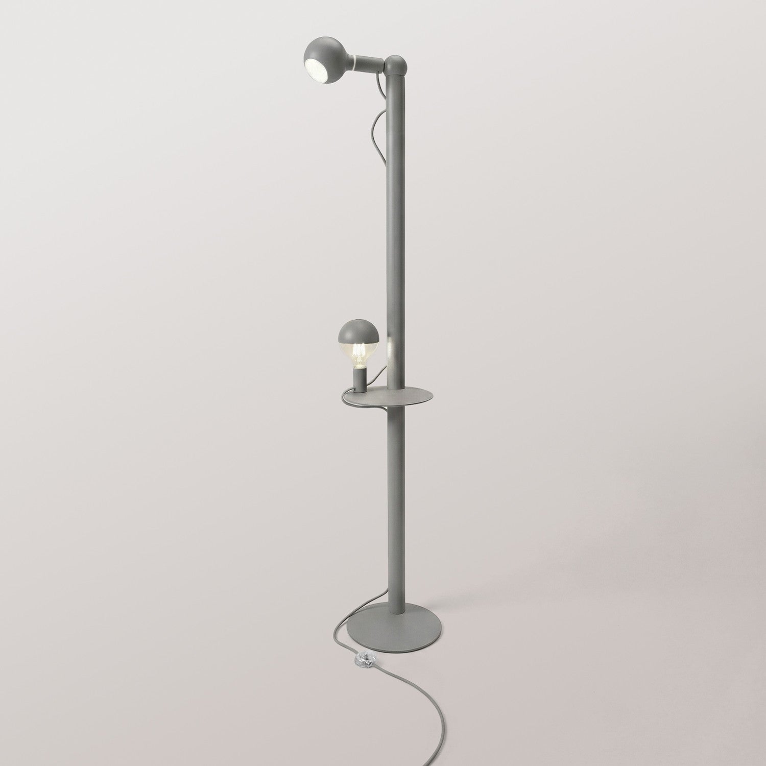 Rocco XXL - Lampada da terra con spina UK e lampadina Maria e Camo - Grigio