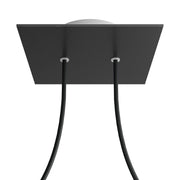 Rosone Rose-One quadrato, 200 mm con 2 fori e 4 fori laterali - Nero opaco Bianco