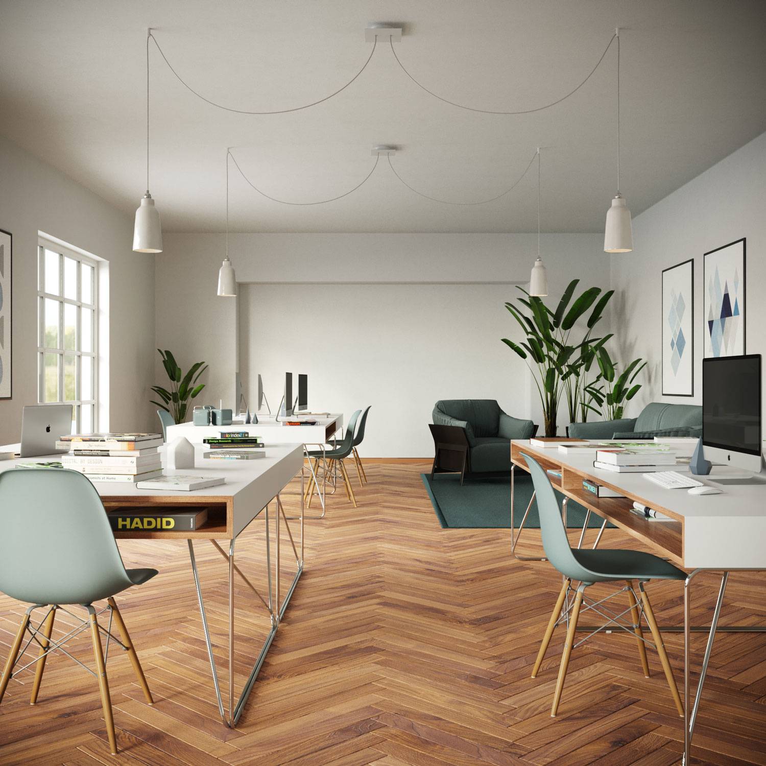 Rosone Rose-One quadrato, 200 mm con 2 fori e 4 fori laterali - Petrolio Bianco