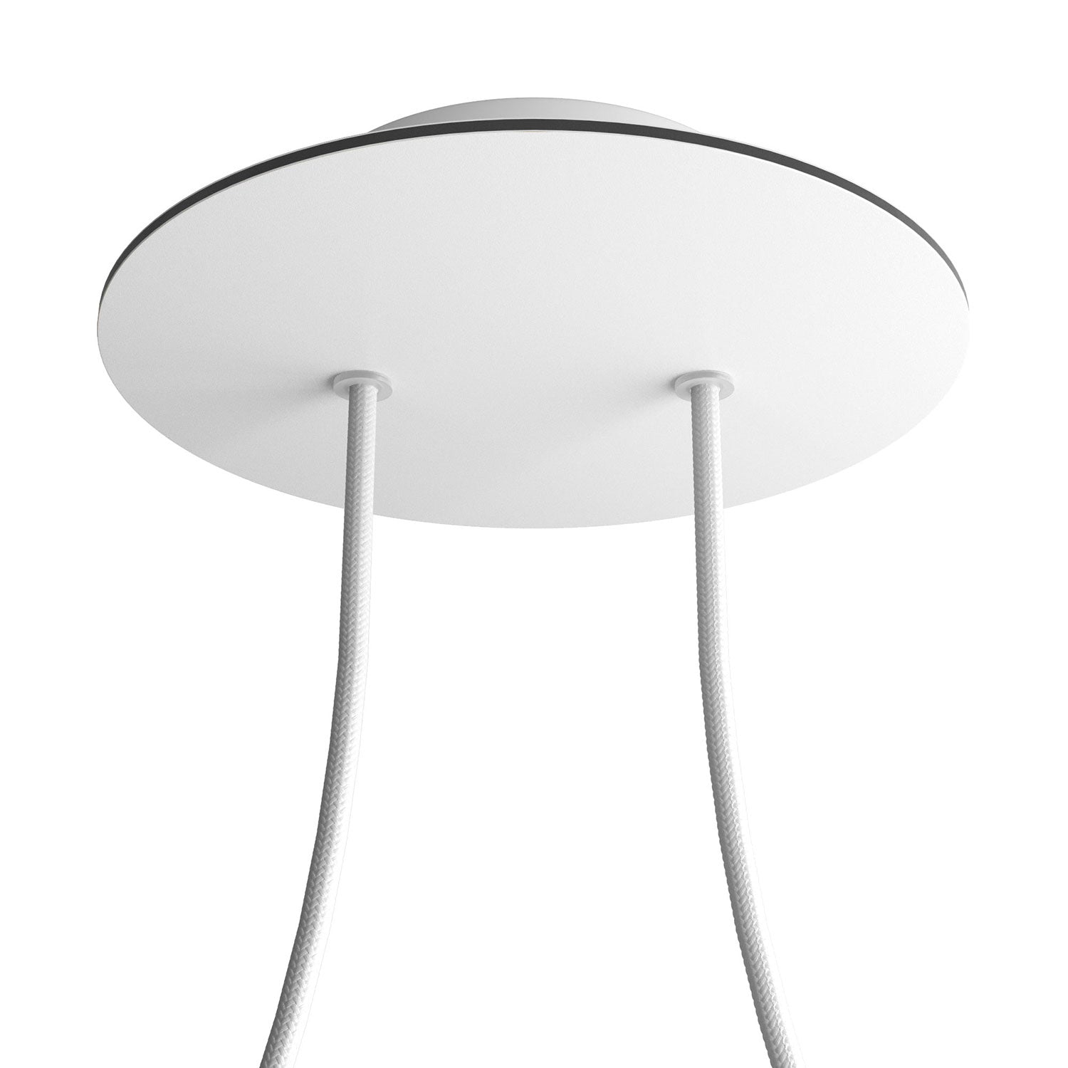 Rosone Rose-One rotondo, diametro 200 mm con 2 fori e 4 fori laterali - Bianco opaco Bianco