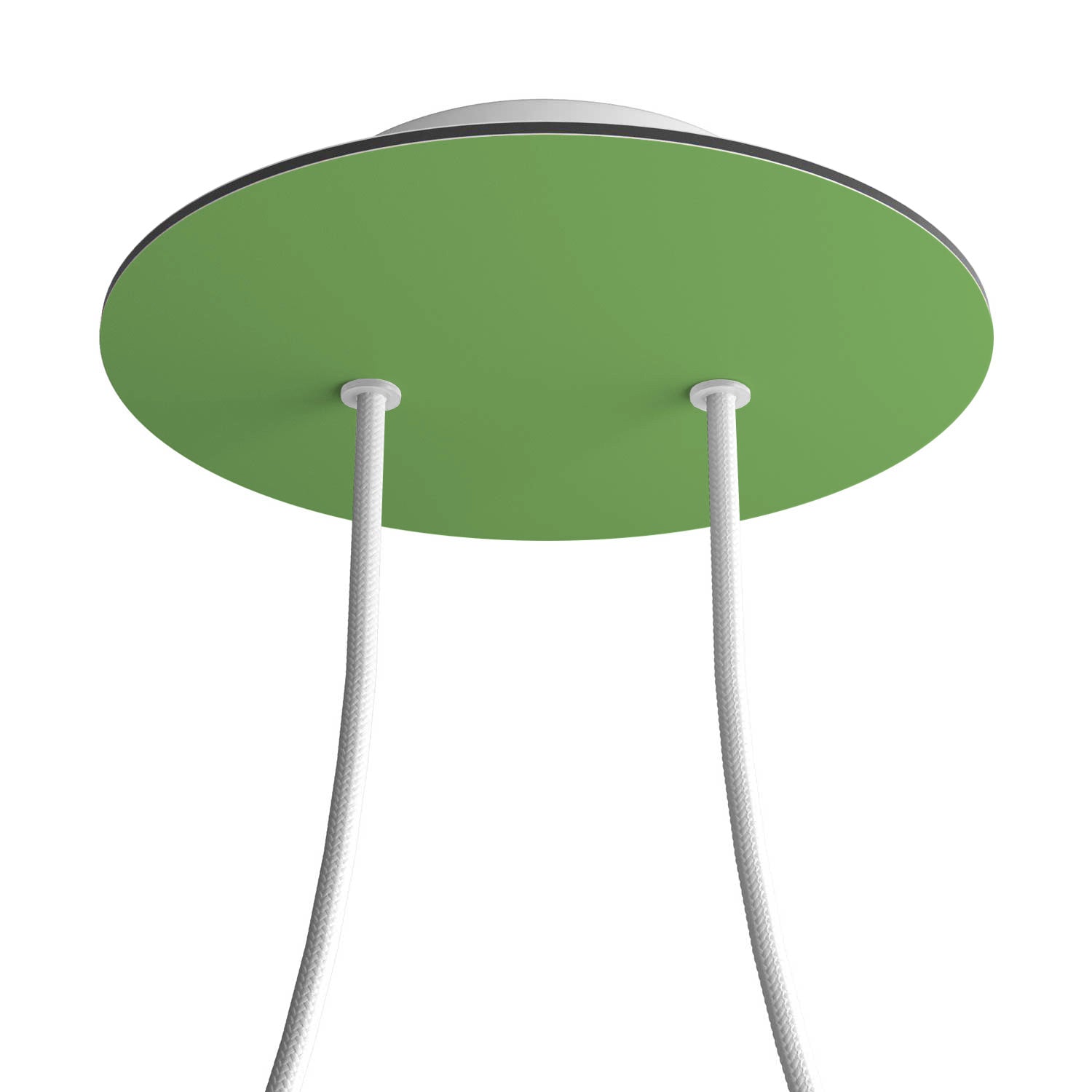 Rosone Rose-One rotondo, diametro 200 mm con 2 fori e 4 fori laterali - Verde prato Bianco