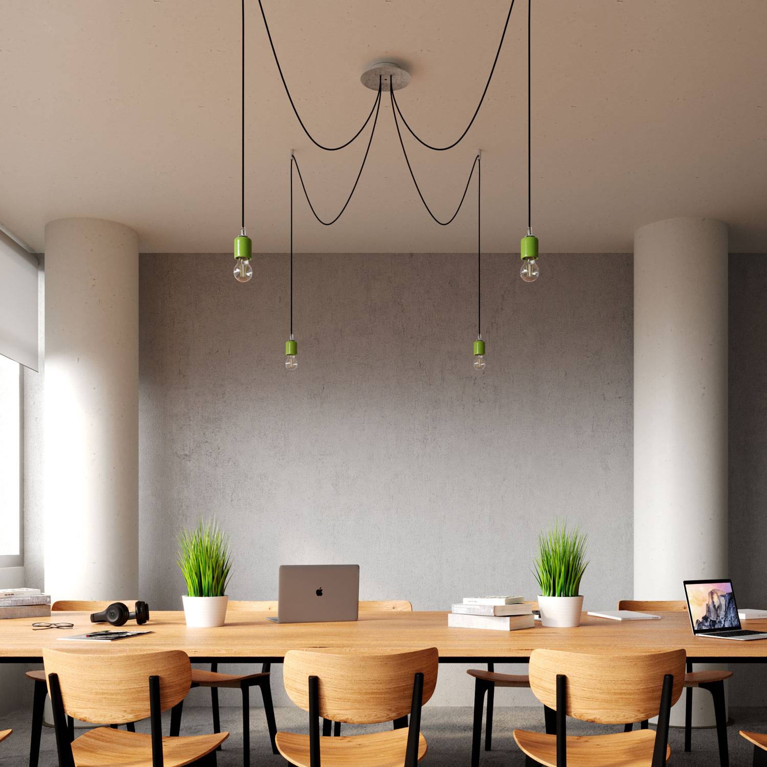 Rosone Rose-One rotondo, diametro 200 mm con 4 fori e 4 fori laterali - Dibond Acciaio satinato Bianco