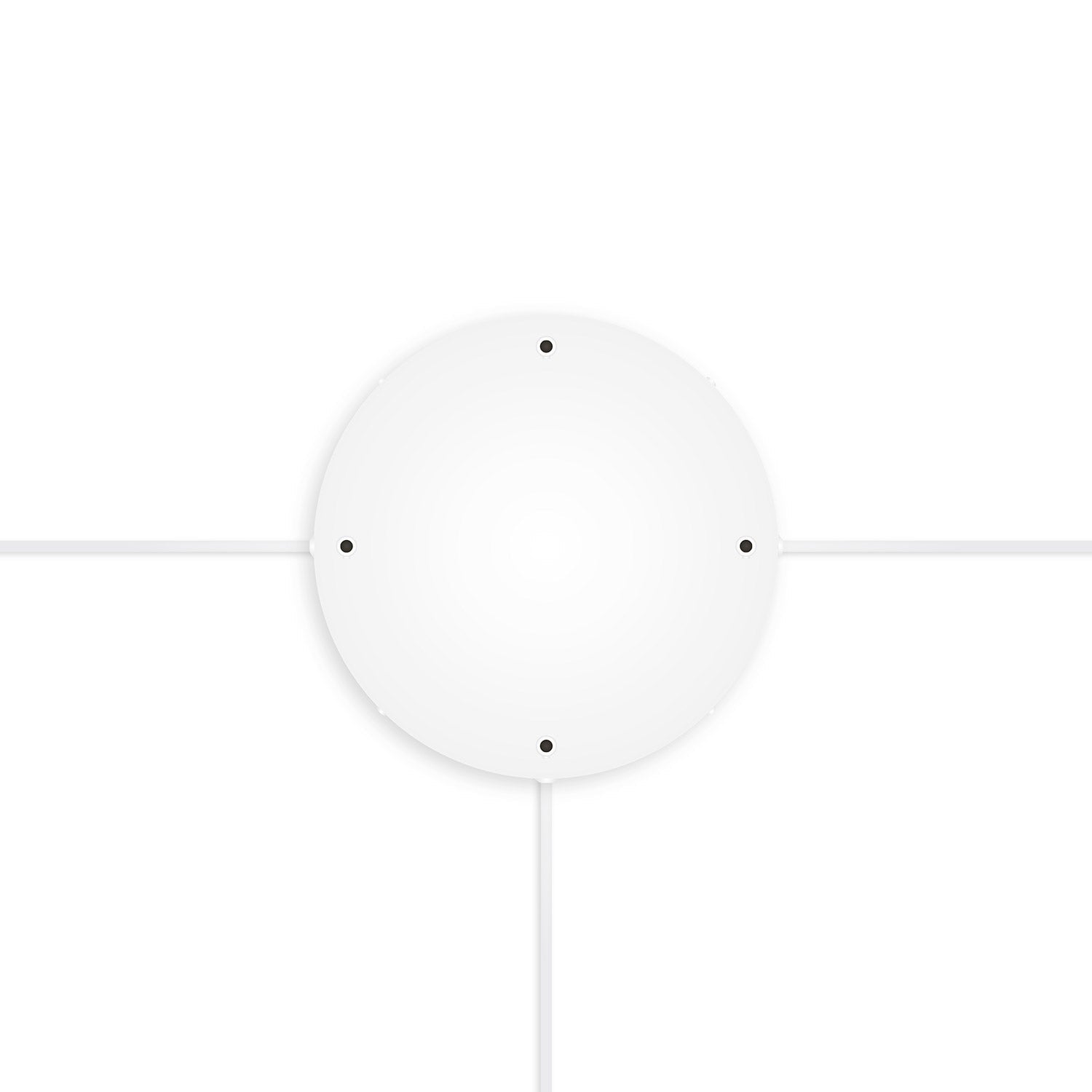 Rosone rotondo in alluminio Ø 30 cm con staffa e cavo di messa a terra, con 4 fori frontali - Bianco Opaco 3