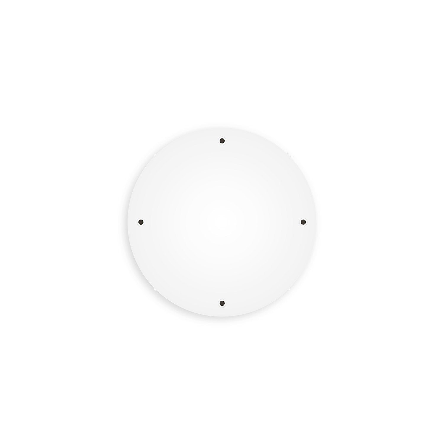 Rosone rotondo in alluminio Ø 30 cm con staffa e cavo di messa a terra, con 4 fori frontali - Bianco Opaco 0
