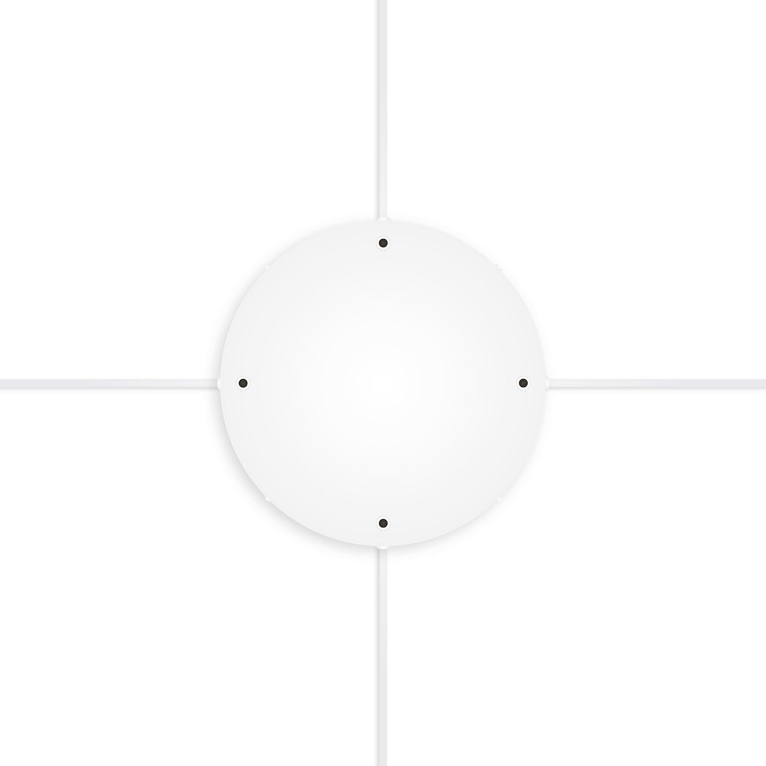 Rosone rotondo in alluminio Ø 30 cm con staffa e cavo di messa a terra, con 4 fori frontali - Bianco Opaco 4