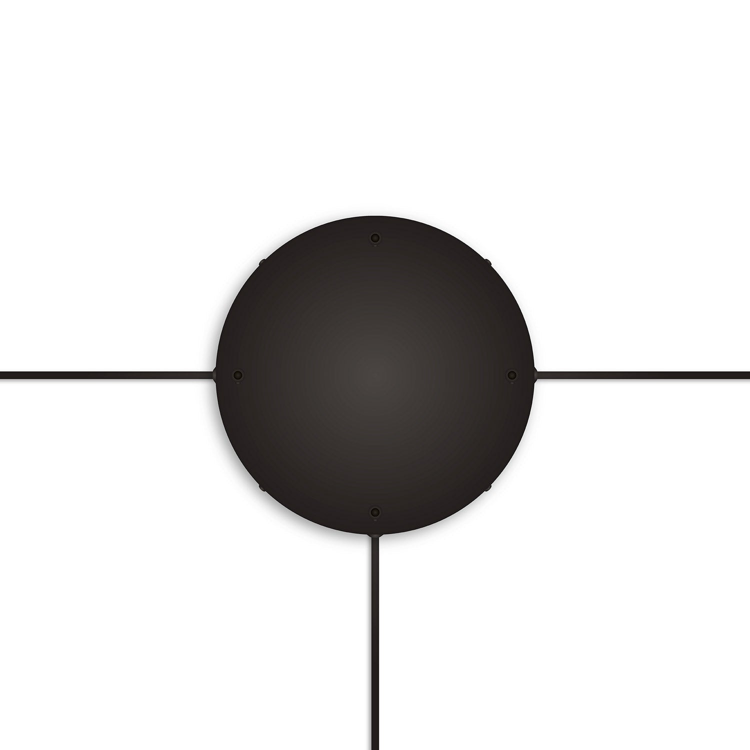 Rosone rotondo in alluminio Ø 30 cm con staffa e cavo di messa a terra, con 4 fori frontali - Nero 3
