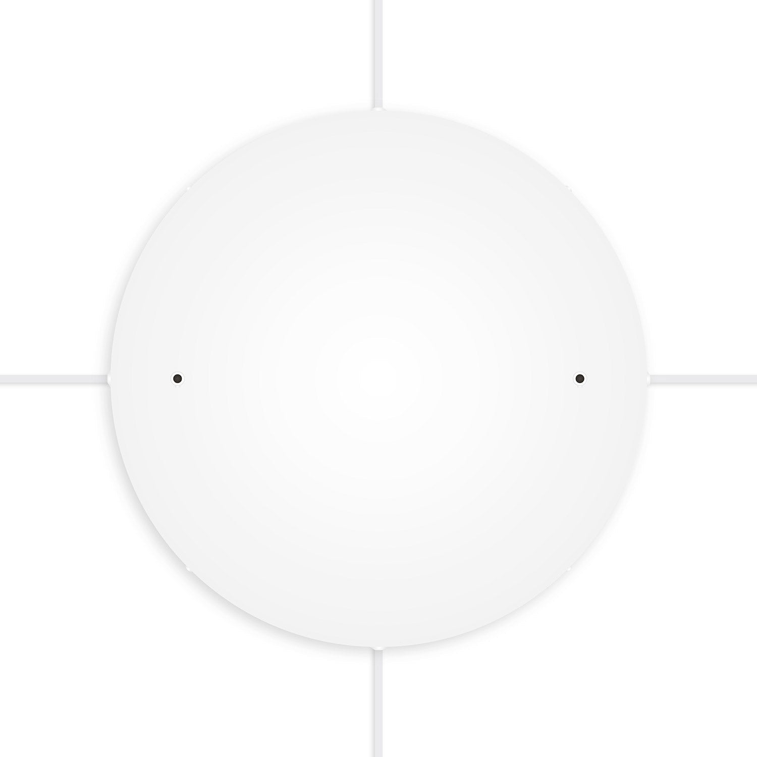 Rosone rotondo in alluminio Ø 50 cm con staffa e cavo di messa a terra, con 2 fori frontali - Bianco Opaco 4