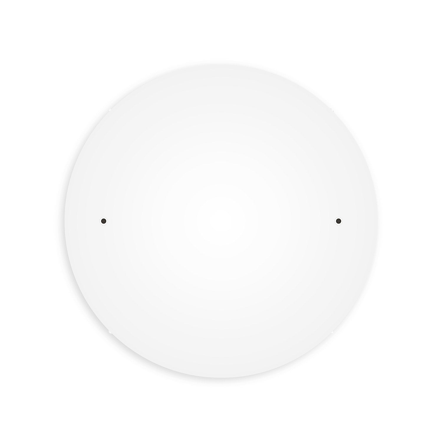 Rosone rotondo in alluminio Ø 50 cm con staffa e cavo di messa a terra, con 2 fori frontali - Bianco Opaco 0