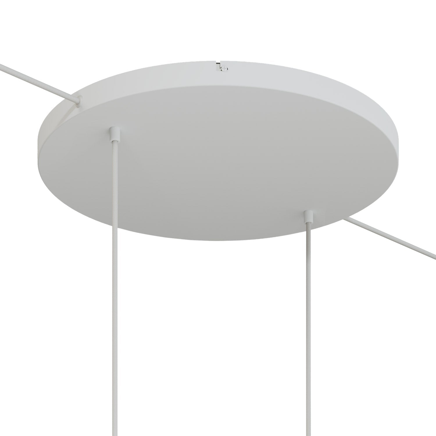 Rosone rotondo in alluminio Ø 50 cm con staffa e cavo di messa a terra, con 2 fori frontali - Bianco Opaco 2