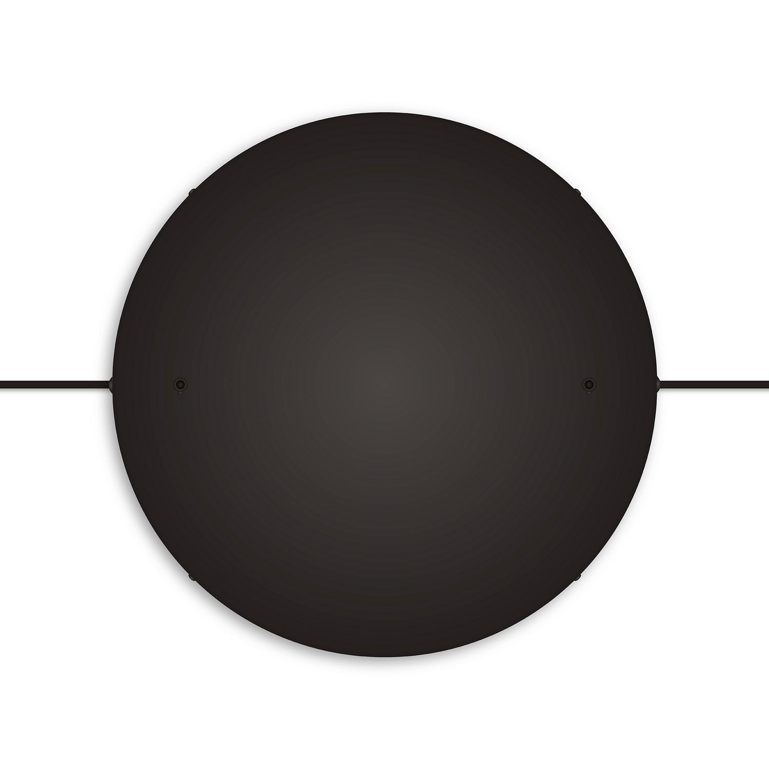 Rosone rotondo in alluminio Ø 50 cm con staffa e cavo di messa a terra, con 2 fori frontali - Nero 2