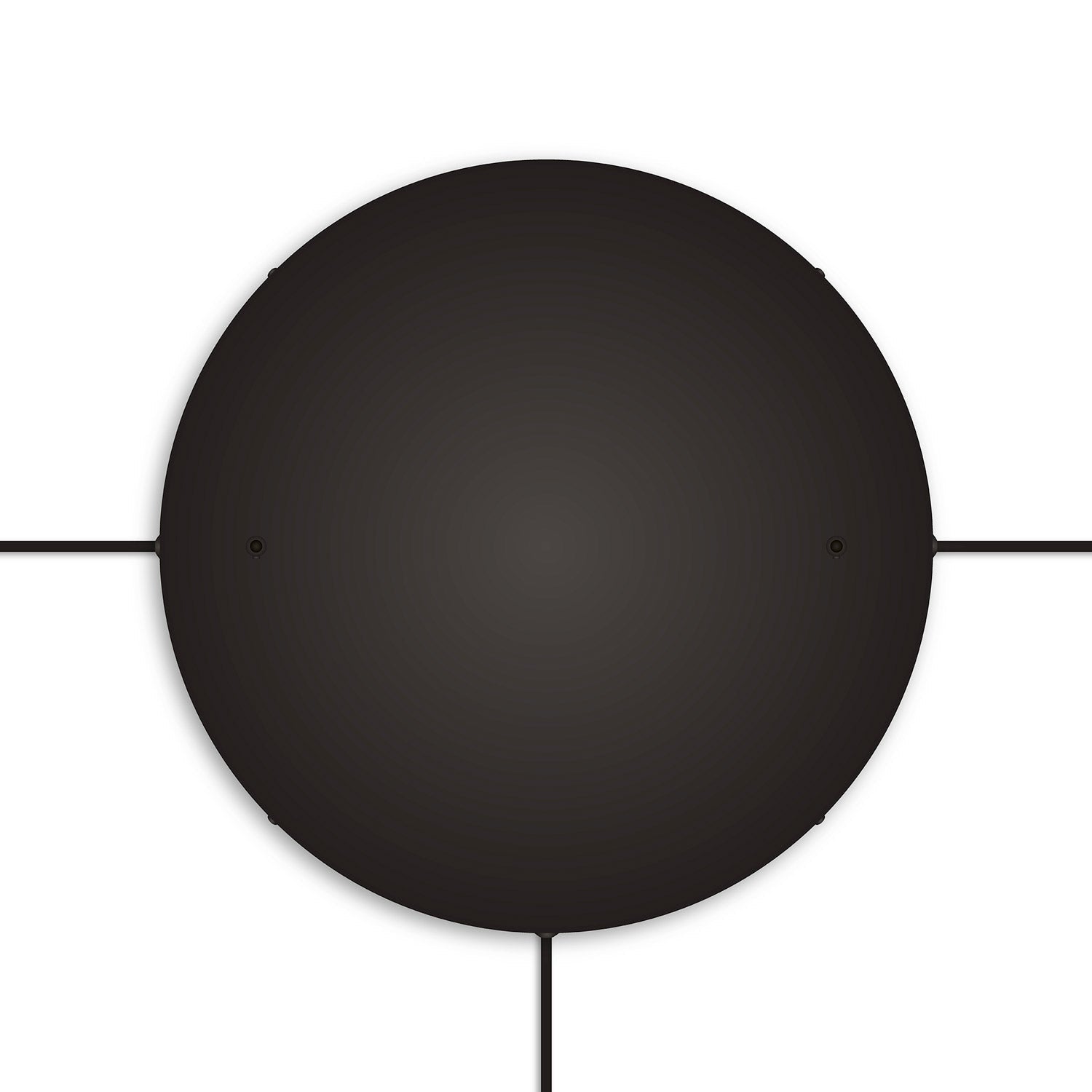 Rosone rotondo in alluminio Ø 50 cm con staffa e cavo di messa a terra, con 2 fori frontali - Nero 3