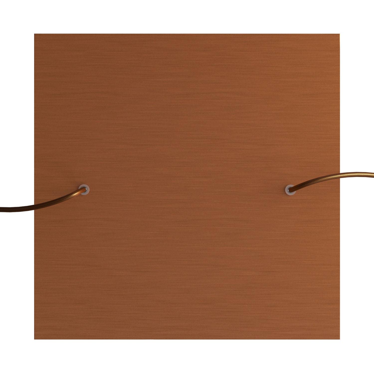 Rosone XXL Rose-One quadrato, 400 mm con 2 fori e 4 fori laterali - Dibond Rame satinato Bianco