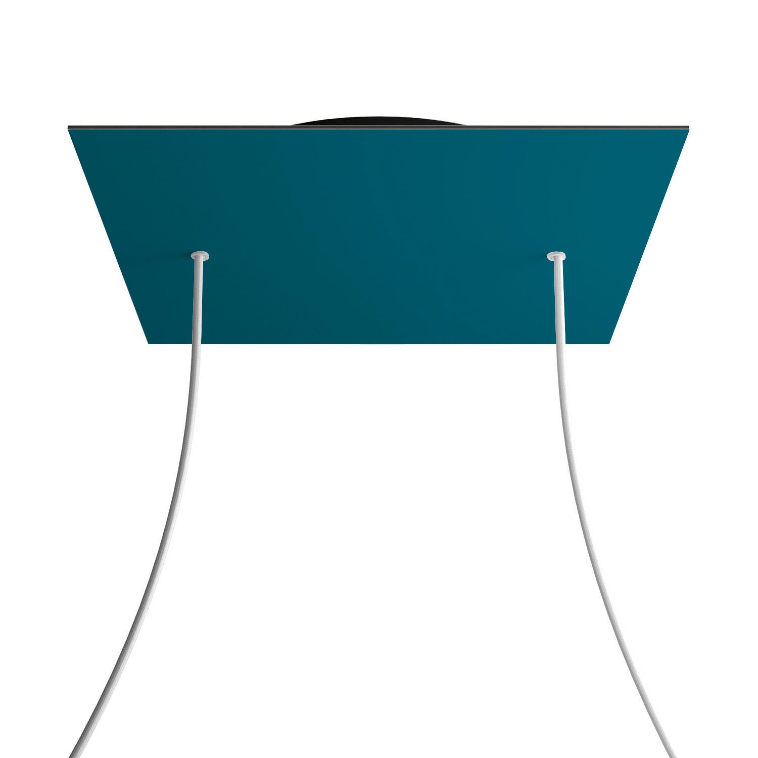 Rosone XXL Rose-One quadrato, 400 mm con 2 fori e 4 fori laterali - Petrolio Nero