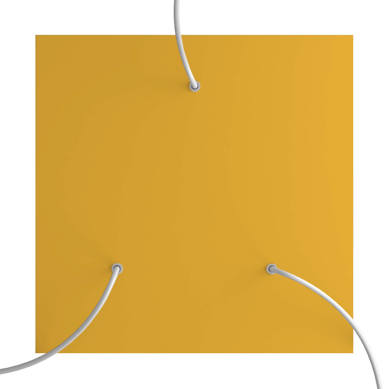 Rosone XXL Rose-One quadrato, 400 mm con 3 fori e 4 fori laterali - Mostarda Bianco