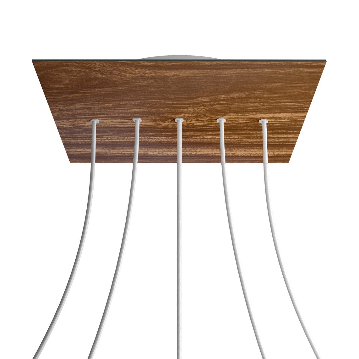 Rosone XXL Rose - One quadrato, 400 mm con 5 fori in linea e 4 fori laterali - Legno - Creative Cables