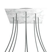 Rosone XXL Rose-One quadrato, 400 mm con 8 fori e 4 fori laterali - Marmo Carrara Bianco