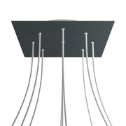 Rosone XXL Rose-One quadrato, 400 mm con 9 fori e 4 fori laterali - Antracite Bianco