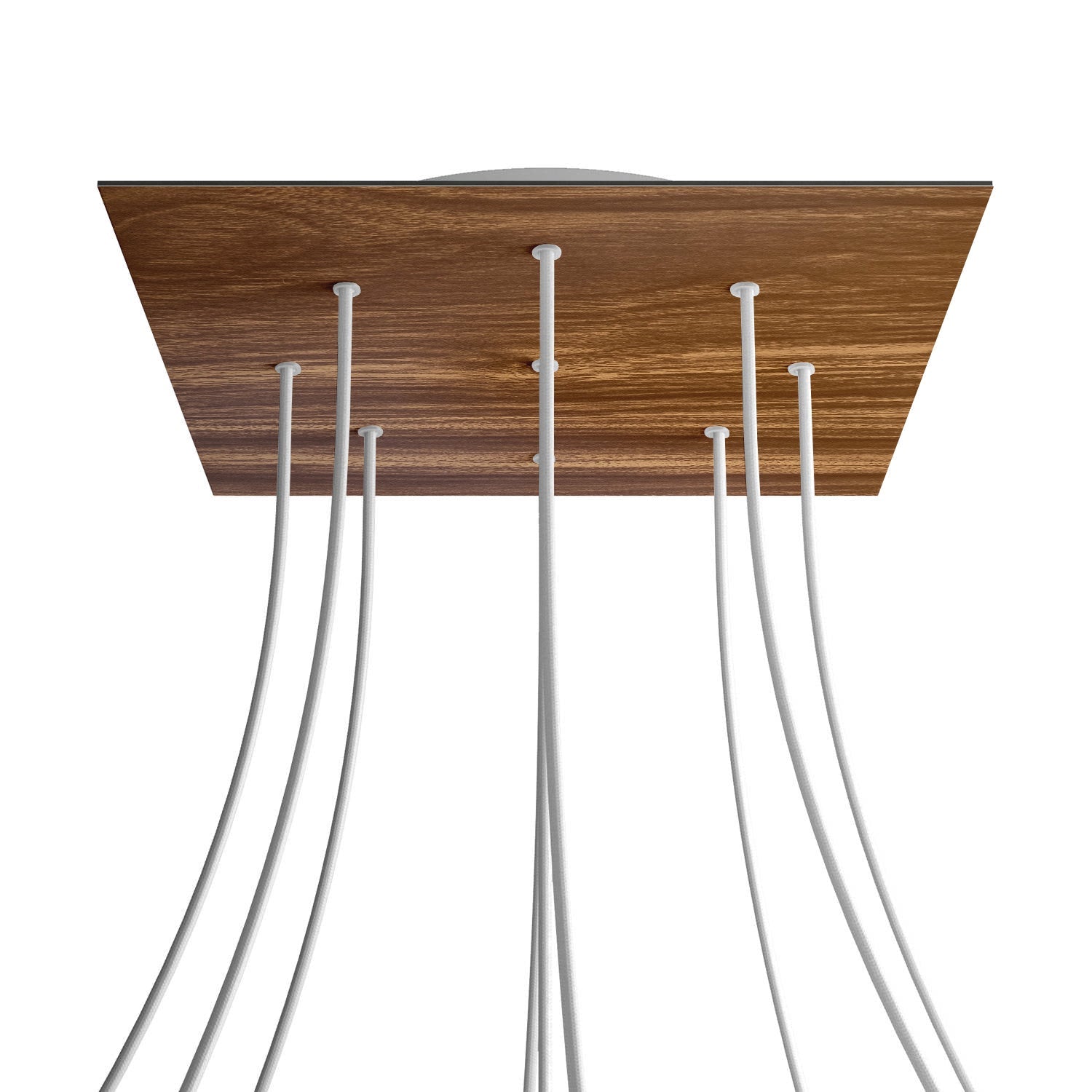 Rosone XXL Rose-One quadrato, 400 mm con 9 fori e 4 fori laterali - Legno Bianco