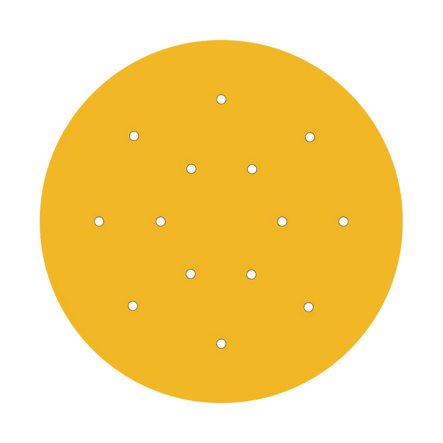 Rosone XXL Rose-One rotondo, diametro 400 mm con 14 fori e 4 fori laterali - Mostarda Bianco