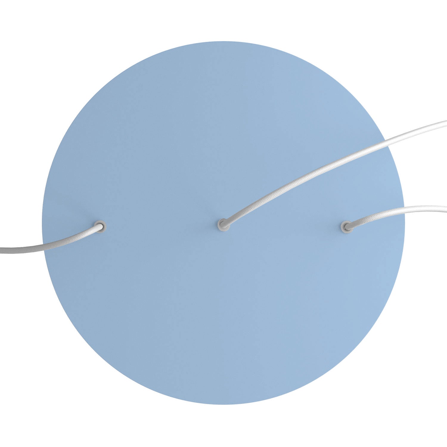 Rosone XXL Rose-One rotondo, diametro 400 mm con 3 fori in linea e 4 fori laterali - Blu carta da zucchero Bianco