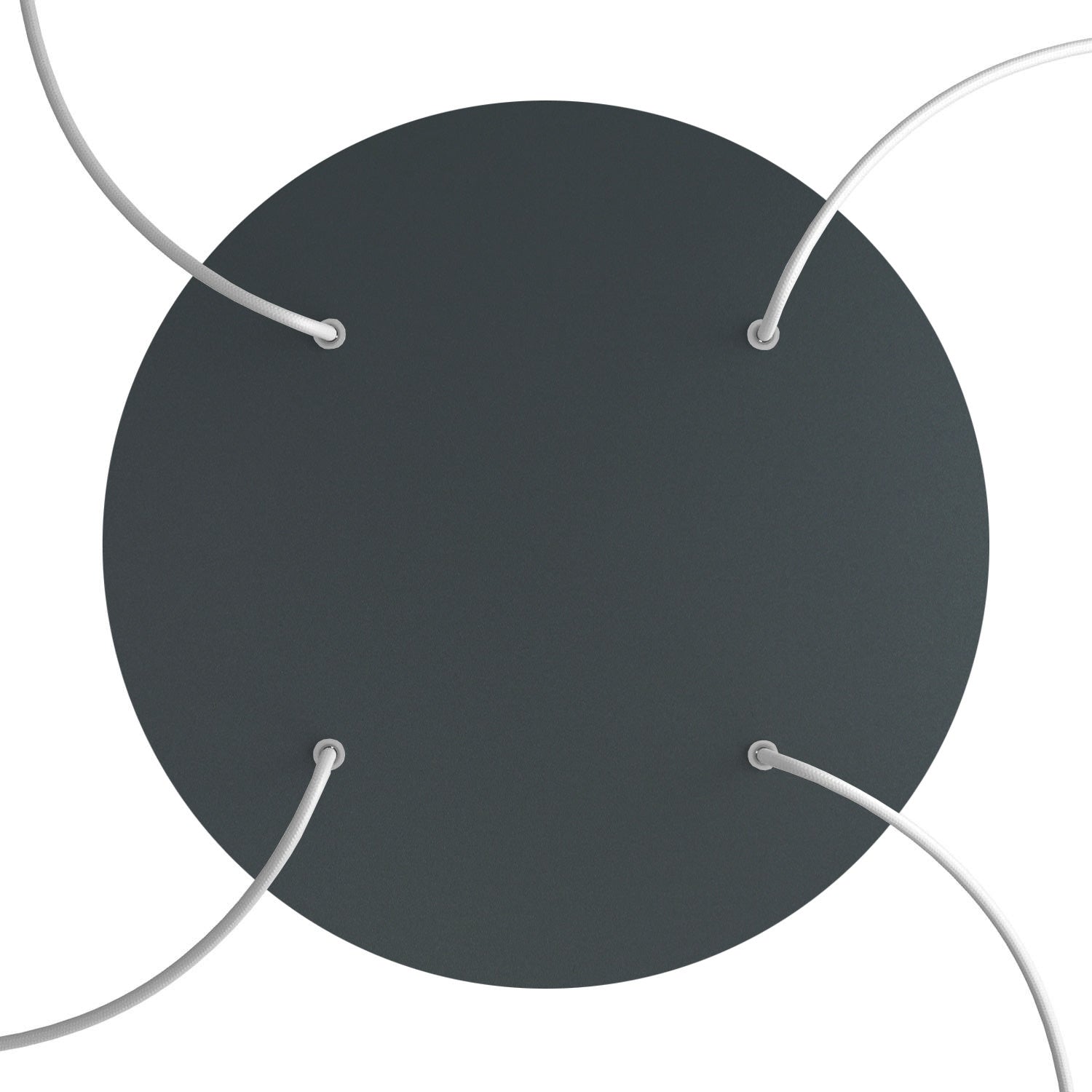 Rosone XXL Rose-One rotondo, diametro 400 mm con 4 fori e 4 fori laterali - Antracite Bianco