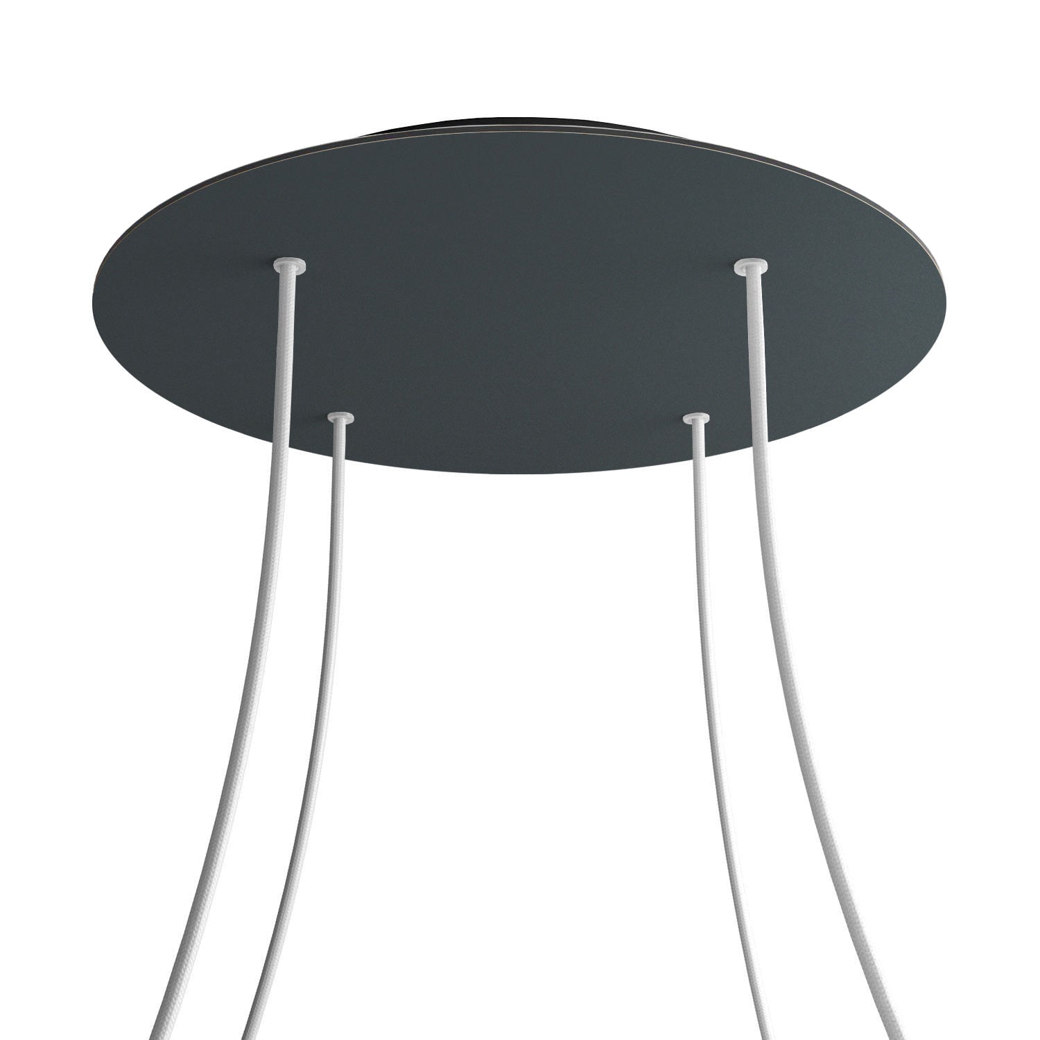 Rosone XXL Rose-One rotondo, diametro 400 mm con 4 fori e 4 fori laterali - Antracite Nero