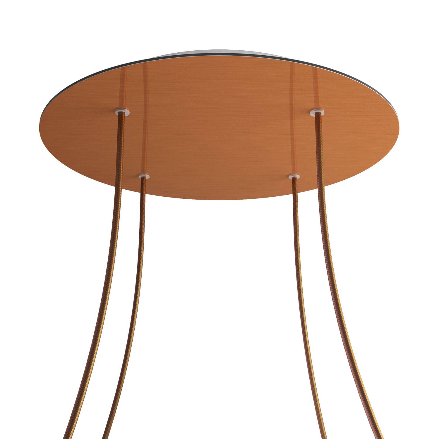 Rosone XXL Rose - One rotondo, diametro 400 mm con 4 fori e 4 fori laterali - Dibond Rame satinato - Creative Cables