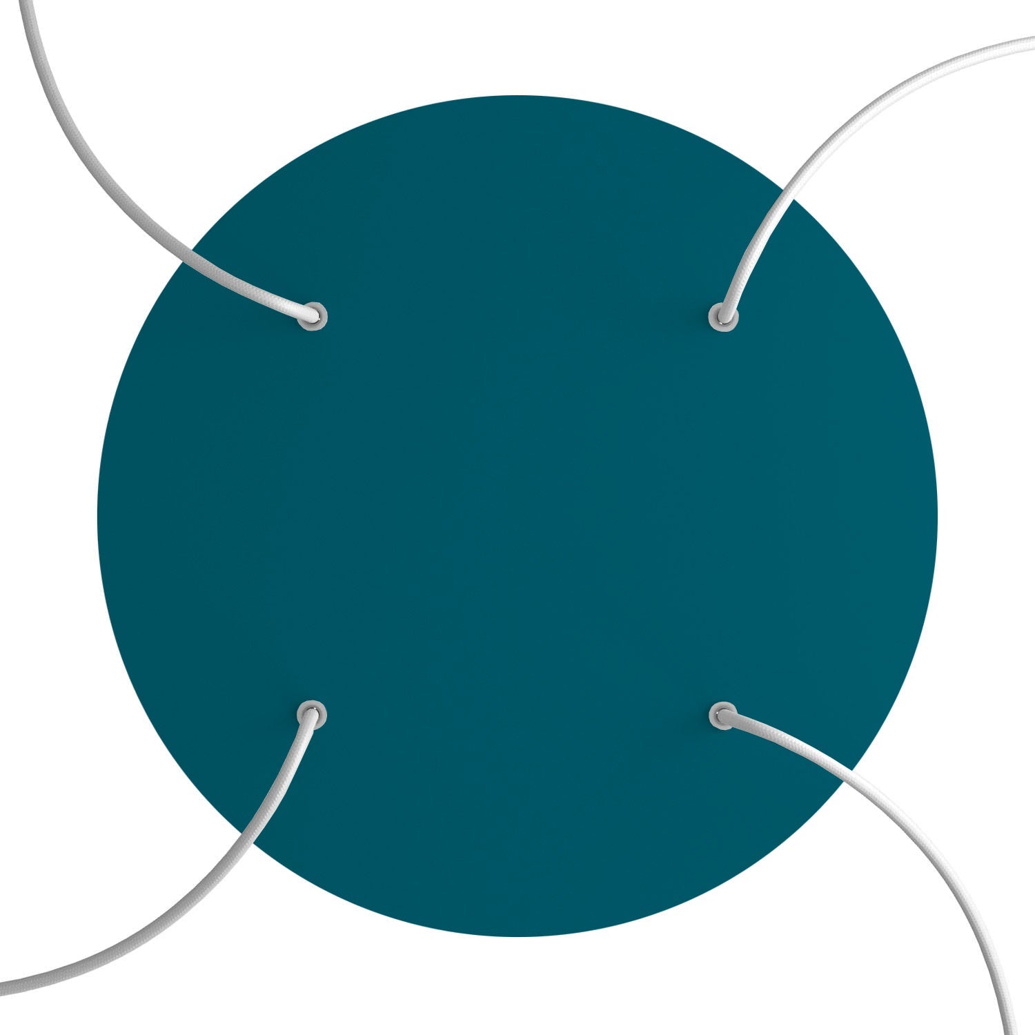 Rosone XXL Rose-One rotondo, diametro 400 mm con 4 fori e 4 fori laterali - Petrolio Bianco