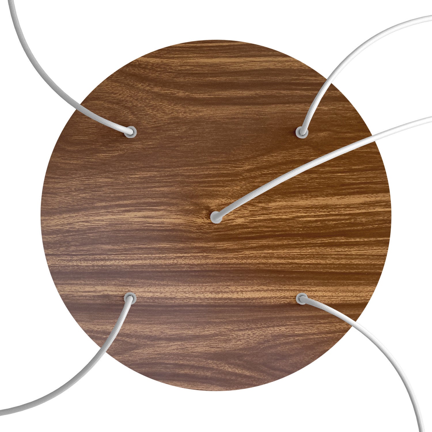 Rosone XXL Rose - One rotondo, diametro 400 mm con 5 fori e 4 fori laterali - Legno - Creative Cables