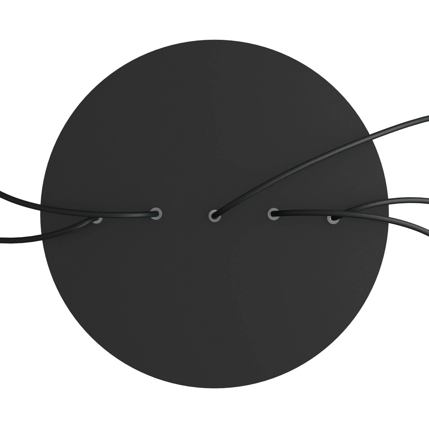 Rosone XXL Rose-One rotondo, diametro 400 mm con 5 fori in linea e 4 fori laterali - Nero opaco Bianco