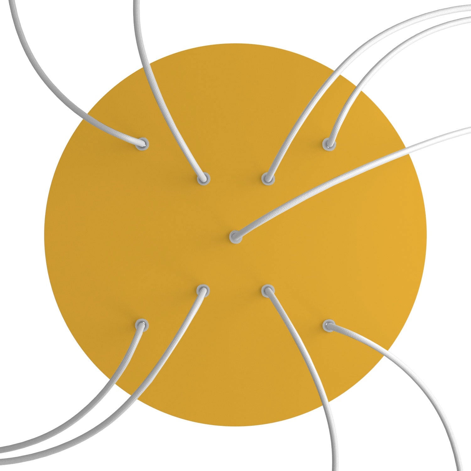 Rosone XXL Rose-One rotondo, diametro 400 mm con 9 fori a X e 4 fori laterali - Mostarda Bianco