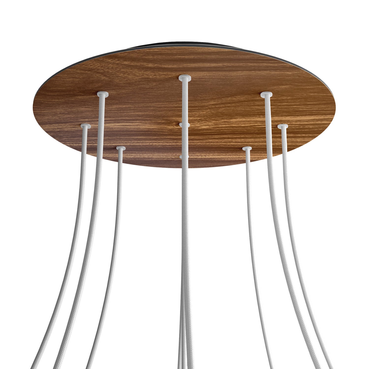 Rosone XXL Rose-One rotondo, diametro 400 mm con 9 fori e 4 fori laterali - Legno Nero