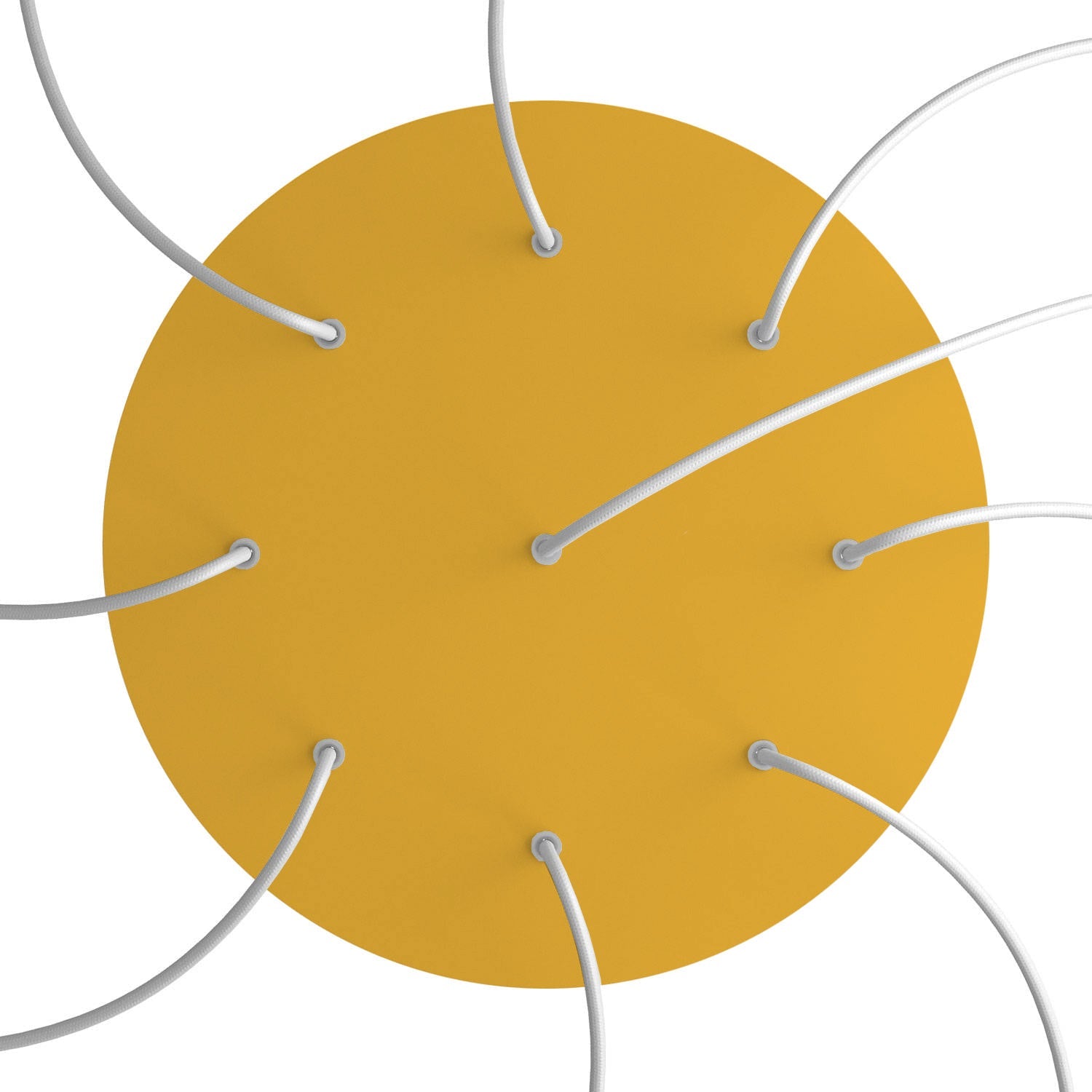 Rosone XXL Rose - One rotondo, diametro 400 mm con 9 fori e 4 fori laterali - Mostarda - Creative Cables