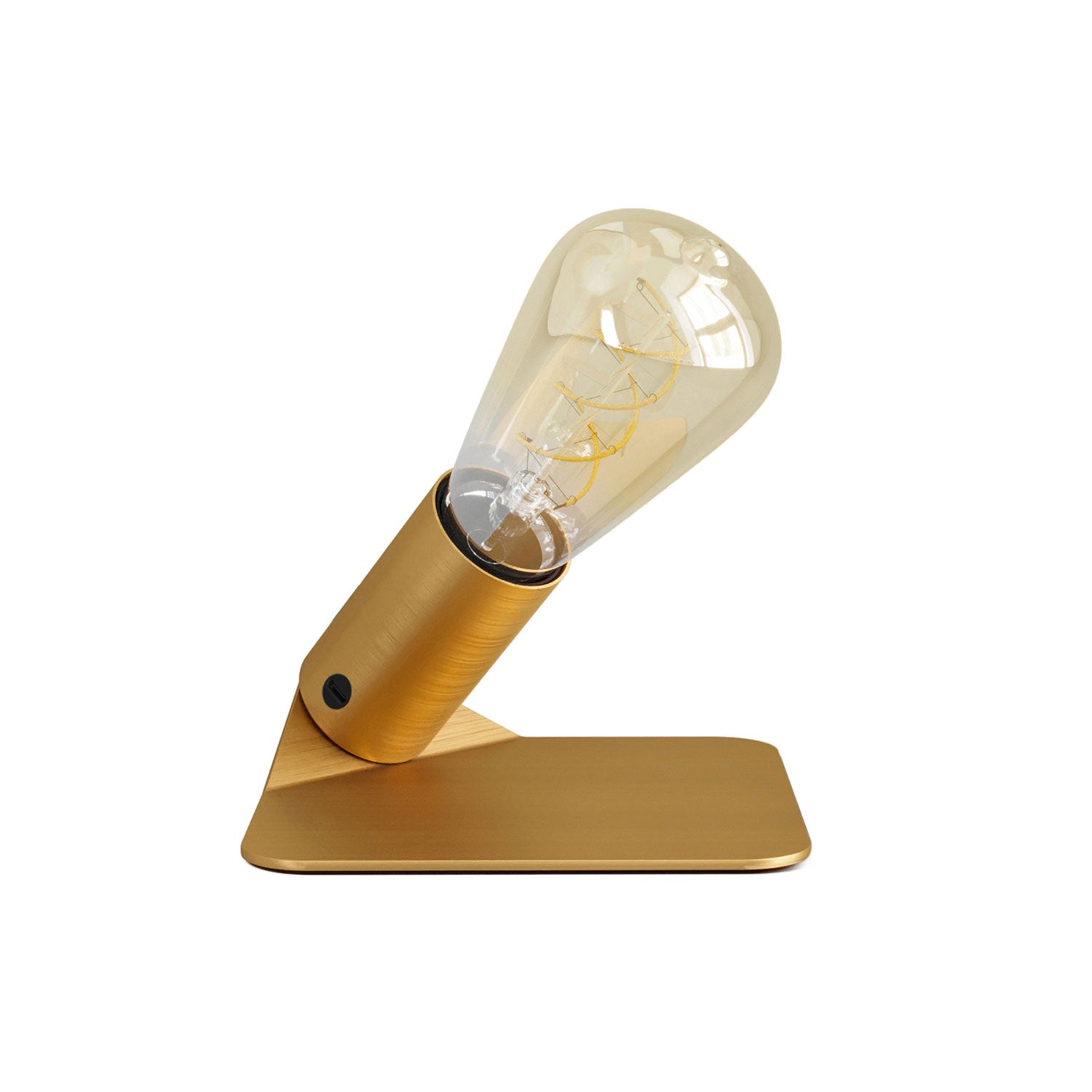 SI! Lampada da tavolo a 5V con lampadina ST64 e base metallica - Bronzo satinato