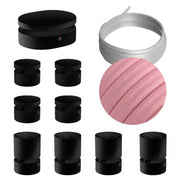 Sistema Filé Symmetric Kit - con cavo CM16 di 5 m per catenaria e 9 componenti in legno verniciato nero per interni