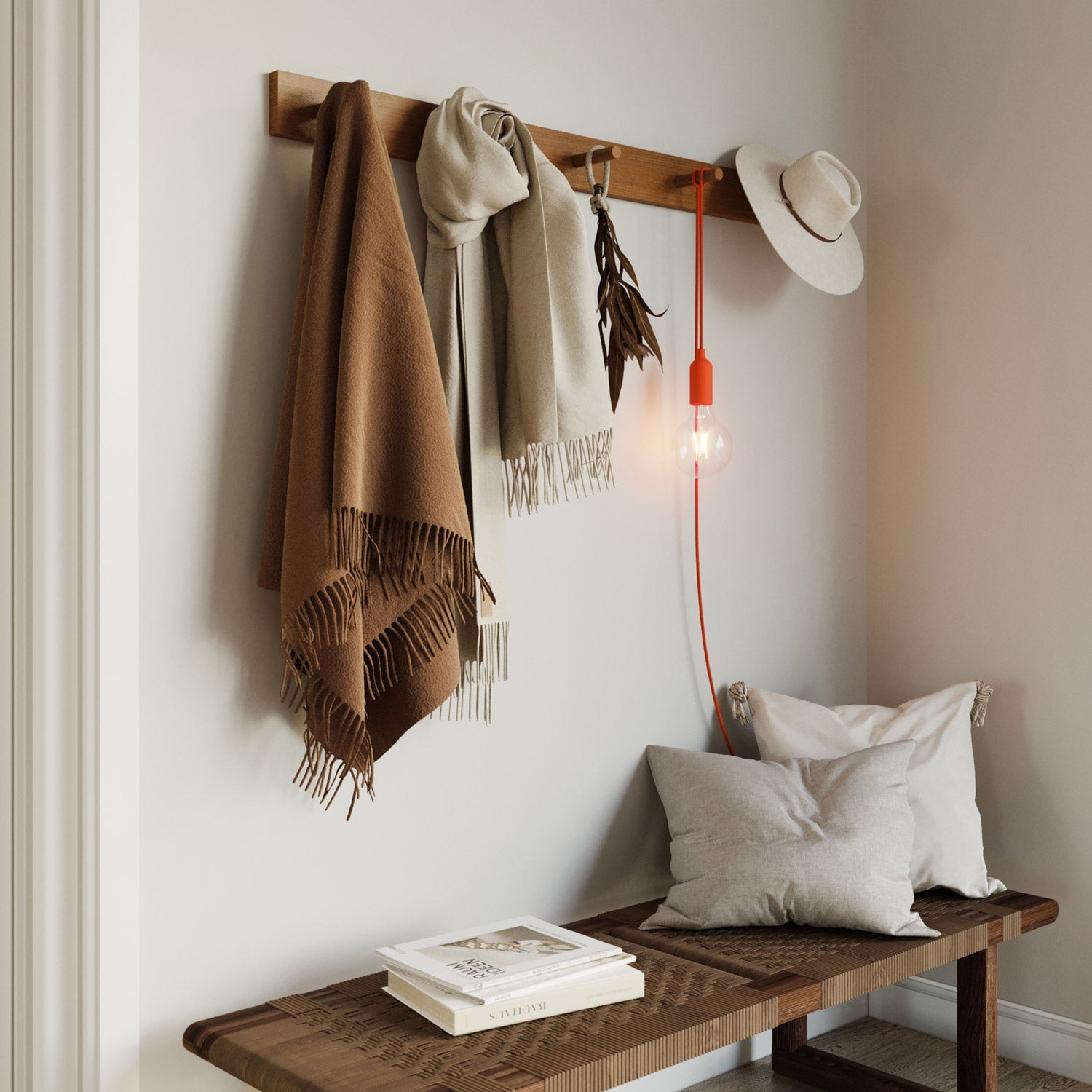 Snake Lampada in silicone con interruttore e spina - Arancione