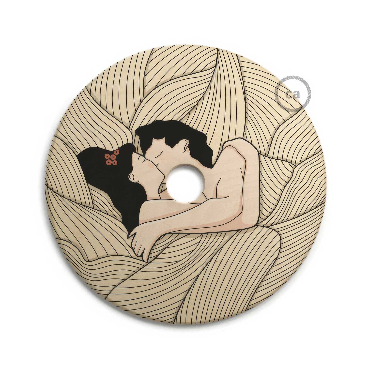 UFO Paralume in legno Special Edition Illustratori Italiani, double face, diametro 33 cm - Carolina Zuniga